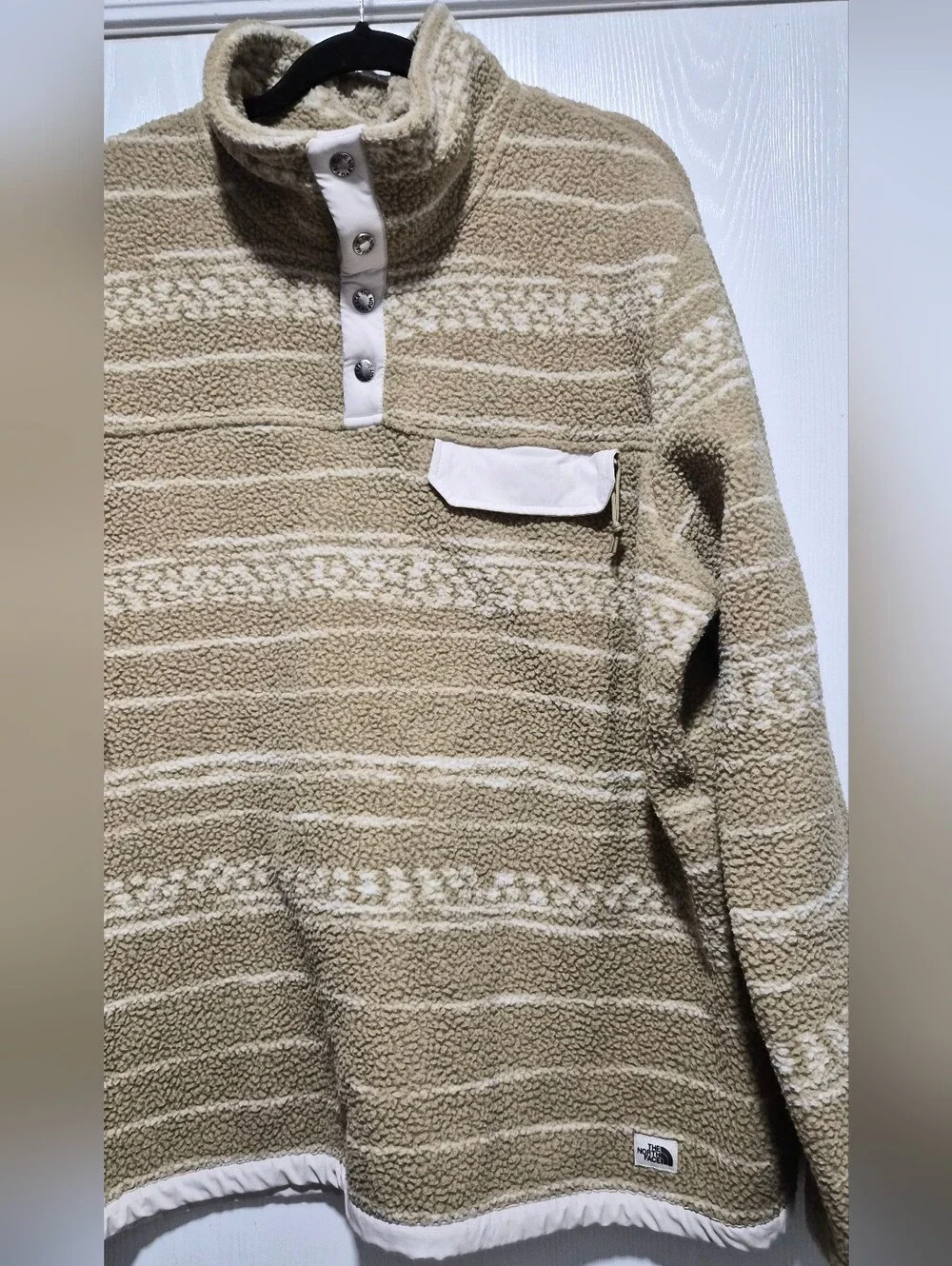 The North Face Men Beige Cragmont 1/4 Snap Front Sherpa Fleece Jacket Size XL